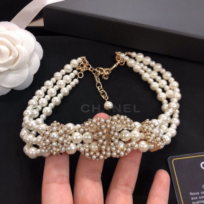 18K Chanel Pearl Choker Necklace