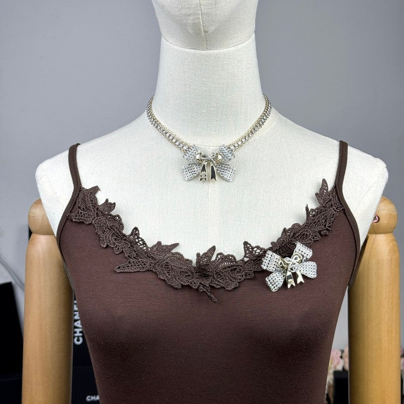 18K Chanel 25K Bow Tie Choker Necklace