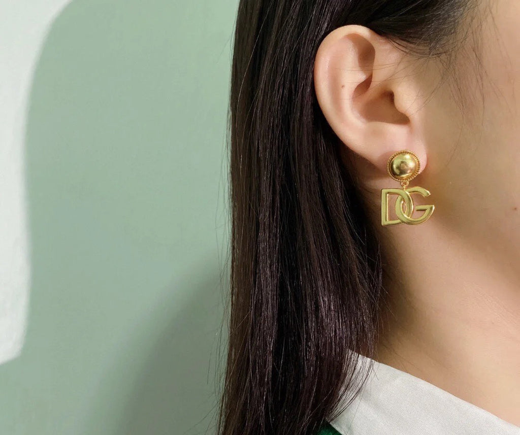 18K Dolce & Gabbana DG Gold Earrings