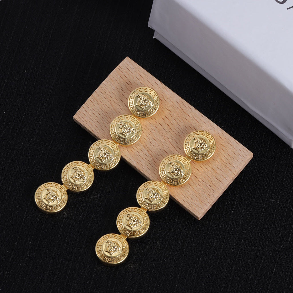 18K Versace Long Earrings