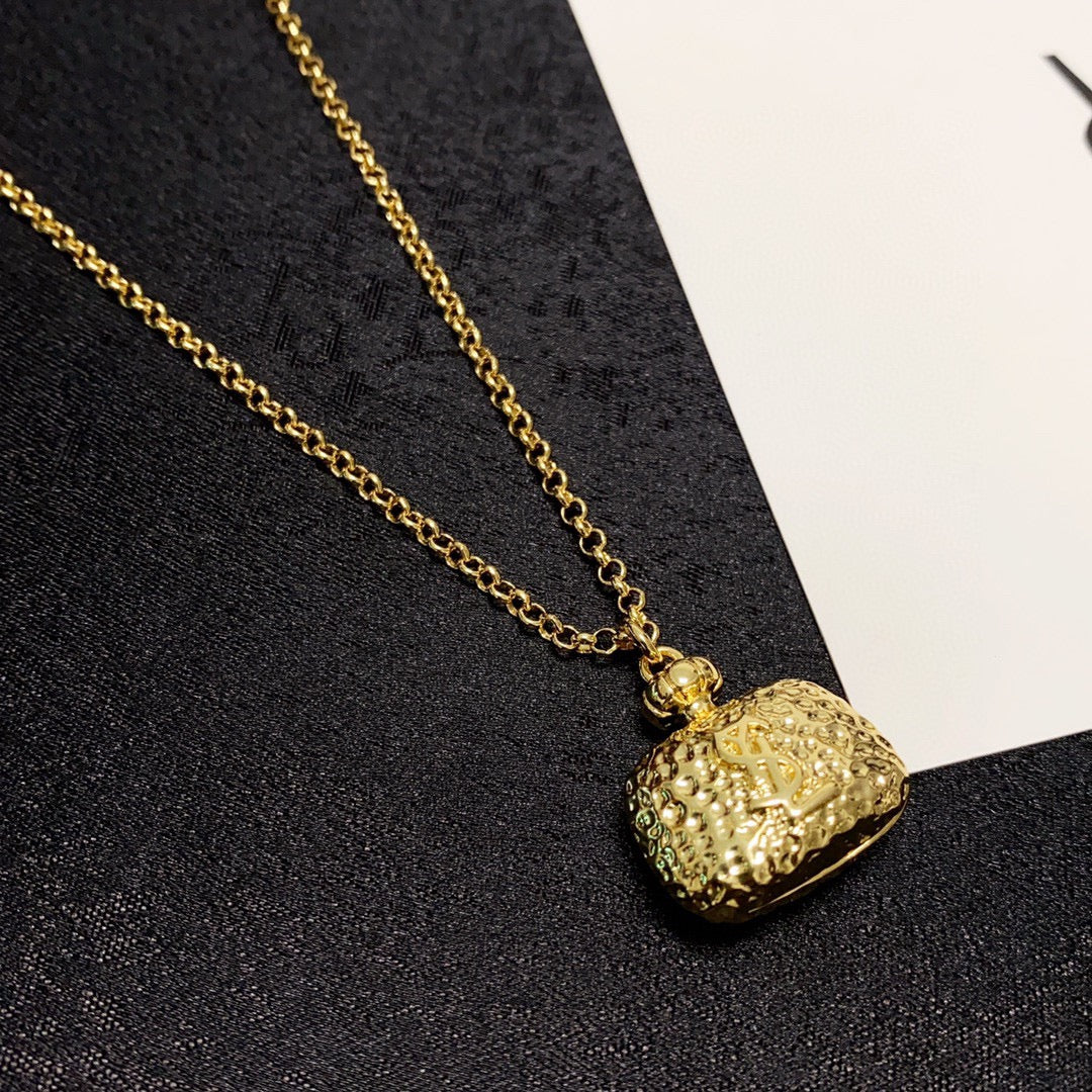 18K Saint Laurent YSL Bag Pendant Necklace