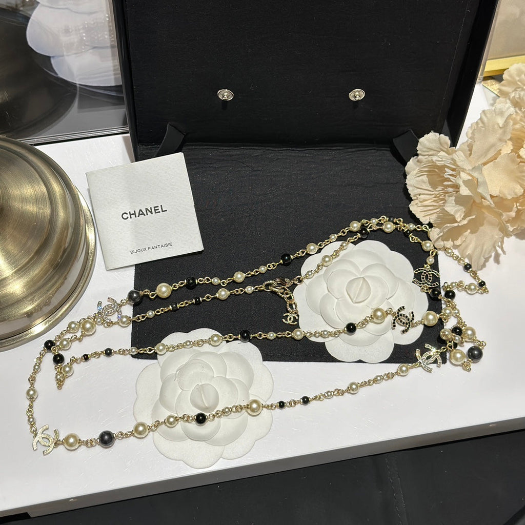 18K Chanel 24S Long Pearls Necklace