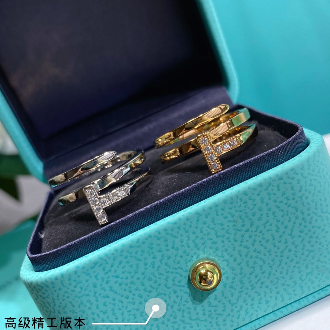 18K Tiffany & Co. Diamond Square Ring