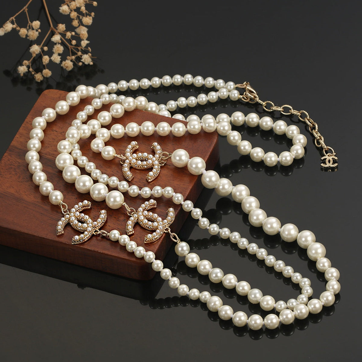 18K Chanel Long Pearls Necklace