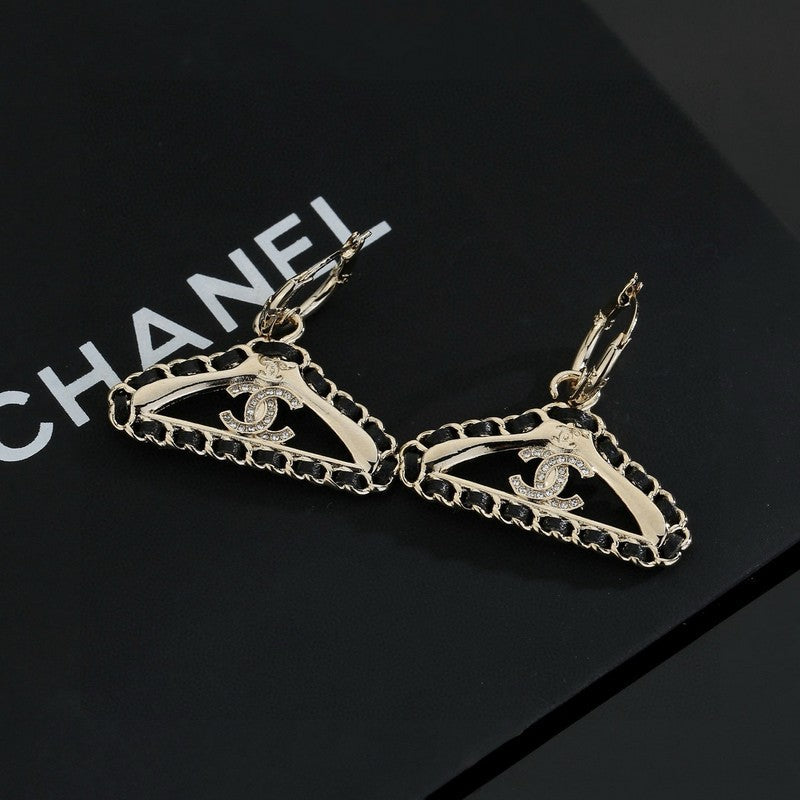 18K Chanel Coat Hanger Earrings