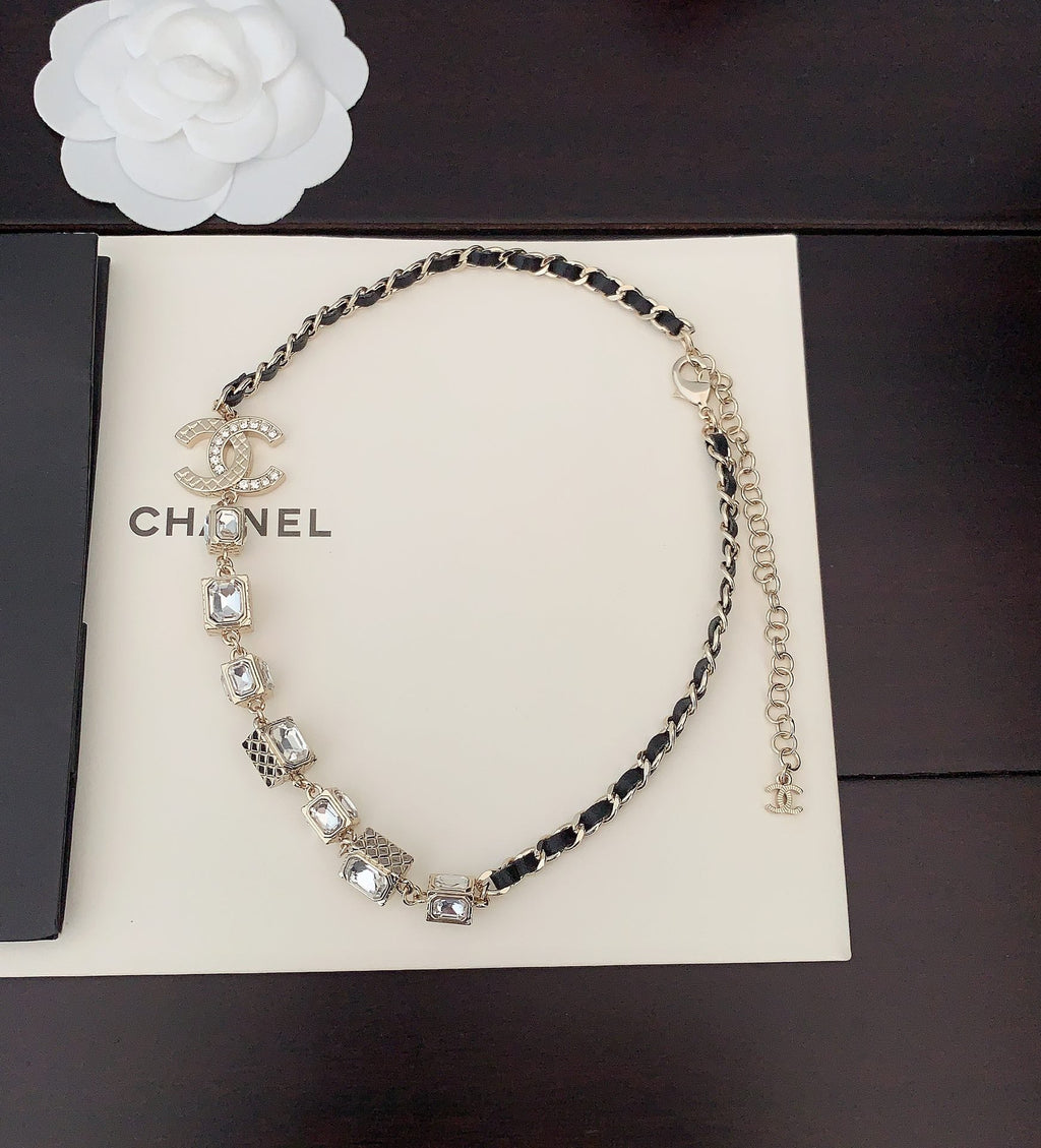 18K Chanel Square Crystal Choker Necklace