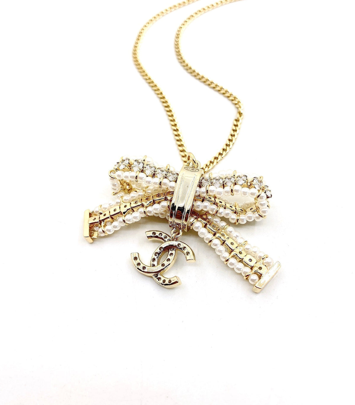 18K Chanel Bow Tie Necklace