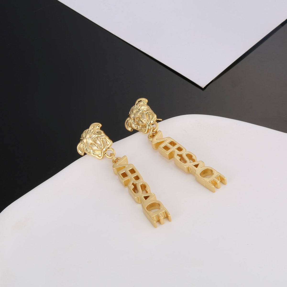 18K Versace Medusa Earrings