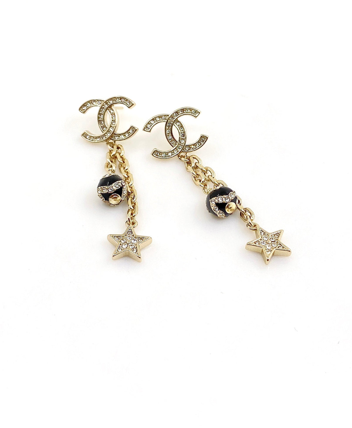 18K Chanel Star Pearls Earrings