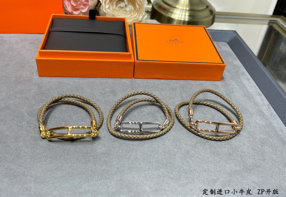 18K Roulis Double Tour Grey Hermès Bracelet