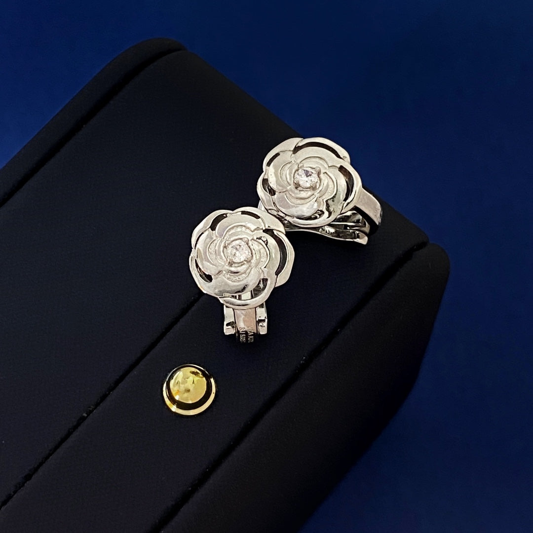 18K Chanel Camellia Earrings