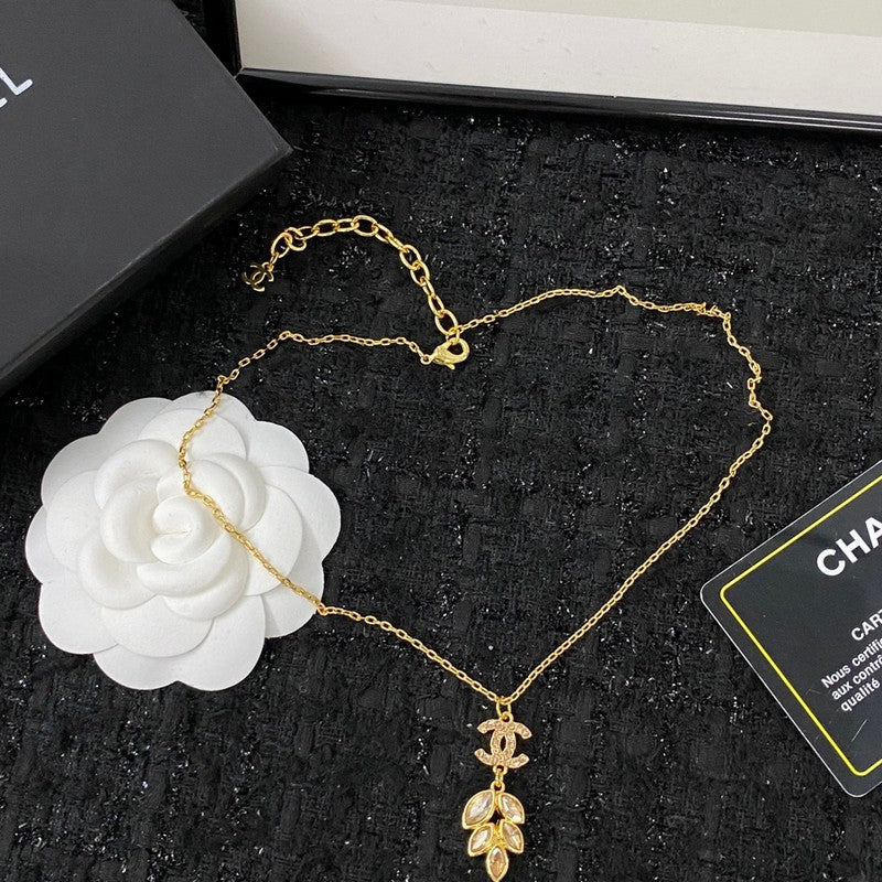 18K Chanel Flower Crystal Necklace