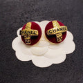 18K Chanel Red Yellow Gold Earrings