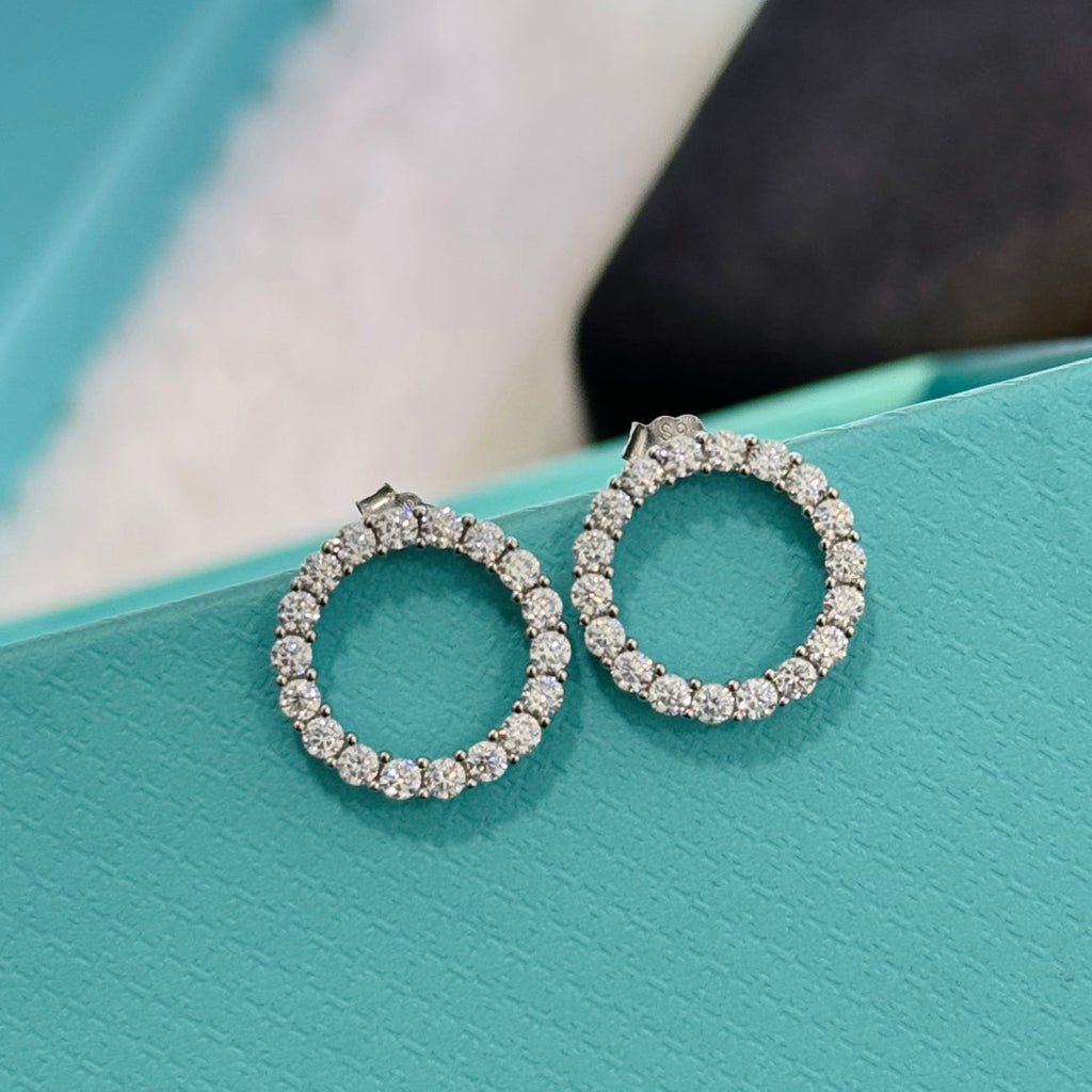 18K Tiffany & Co. Circle Diamonds Earrings
