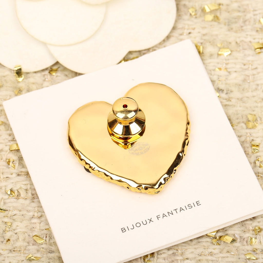 18K Chanel Black Heart Brooch