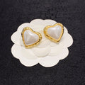 18K Chanel Heart Pearl Earrings