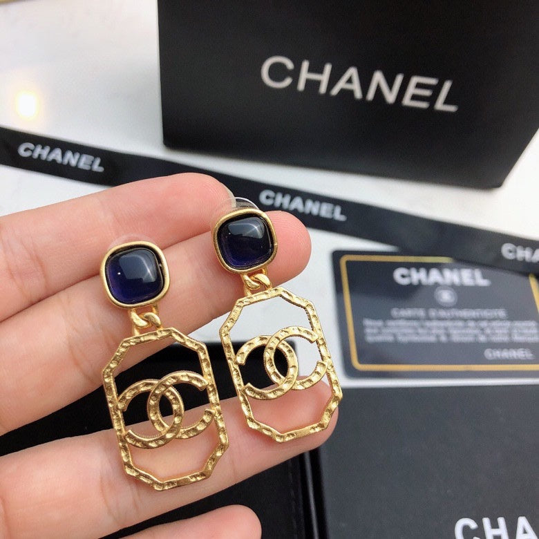 18K Chanel Perfume Bottle Earrings