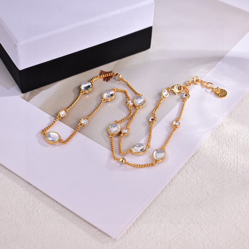 18K Miu Miu Metal Crystals Bracelet