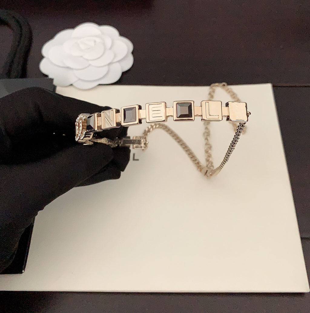 18K Chanel Gray Crystals Necklace