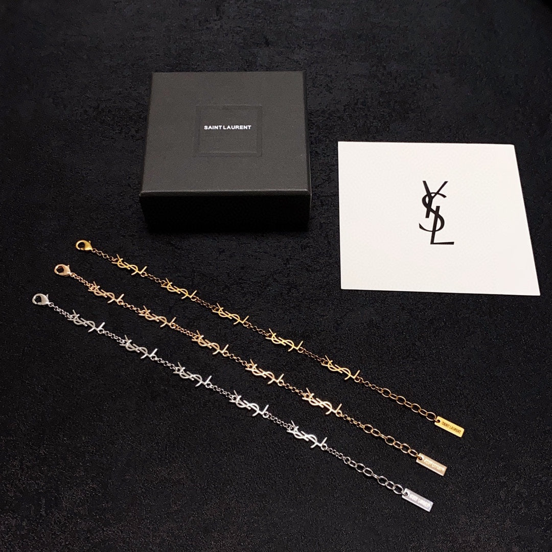 18K Saint Laurent YSL Mini Cassan Bracelet