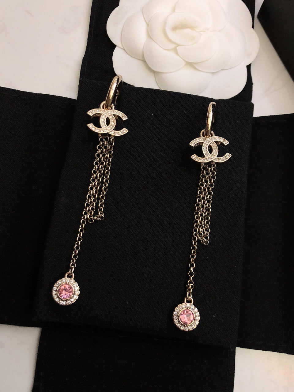 18K Chanel Tassel Crystals Earrings