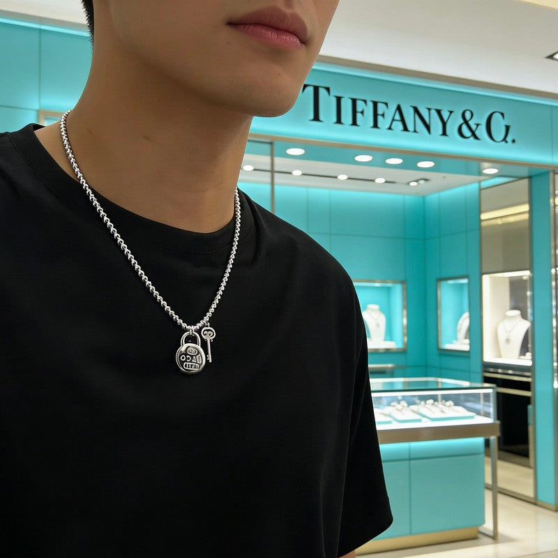 18K Return to Tiffany & Co. 1837 Lock Necklace