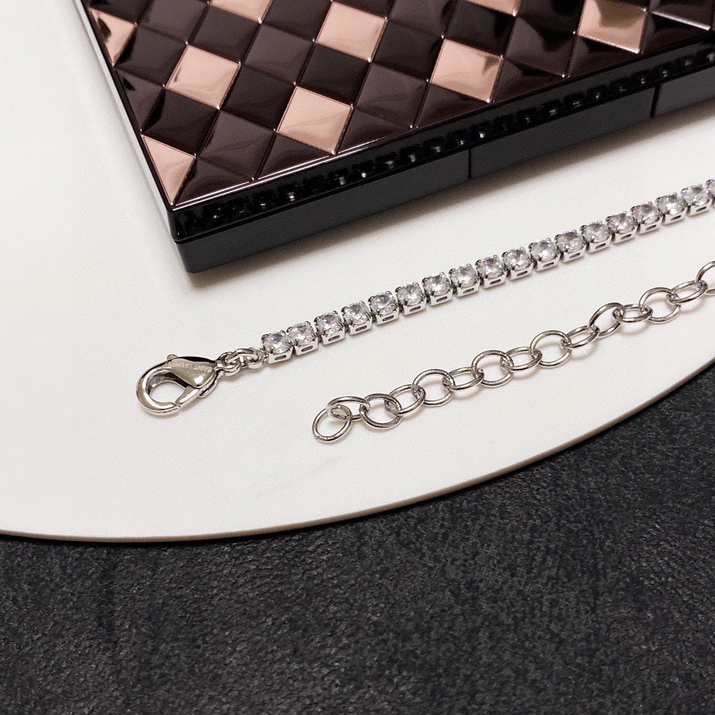 18K Saint Laurent YSL Chain Diamond Necklace