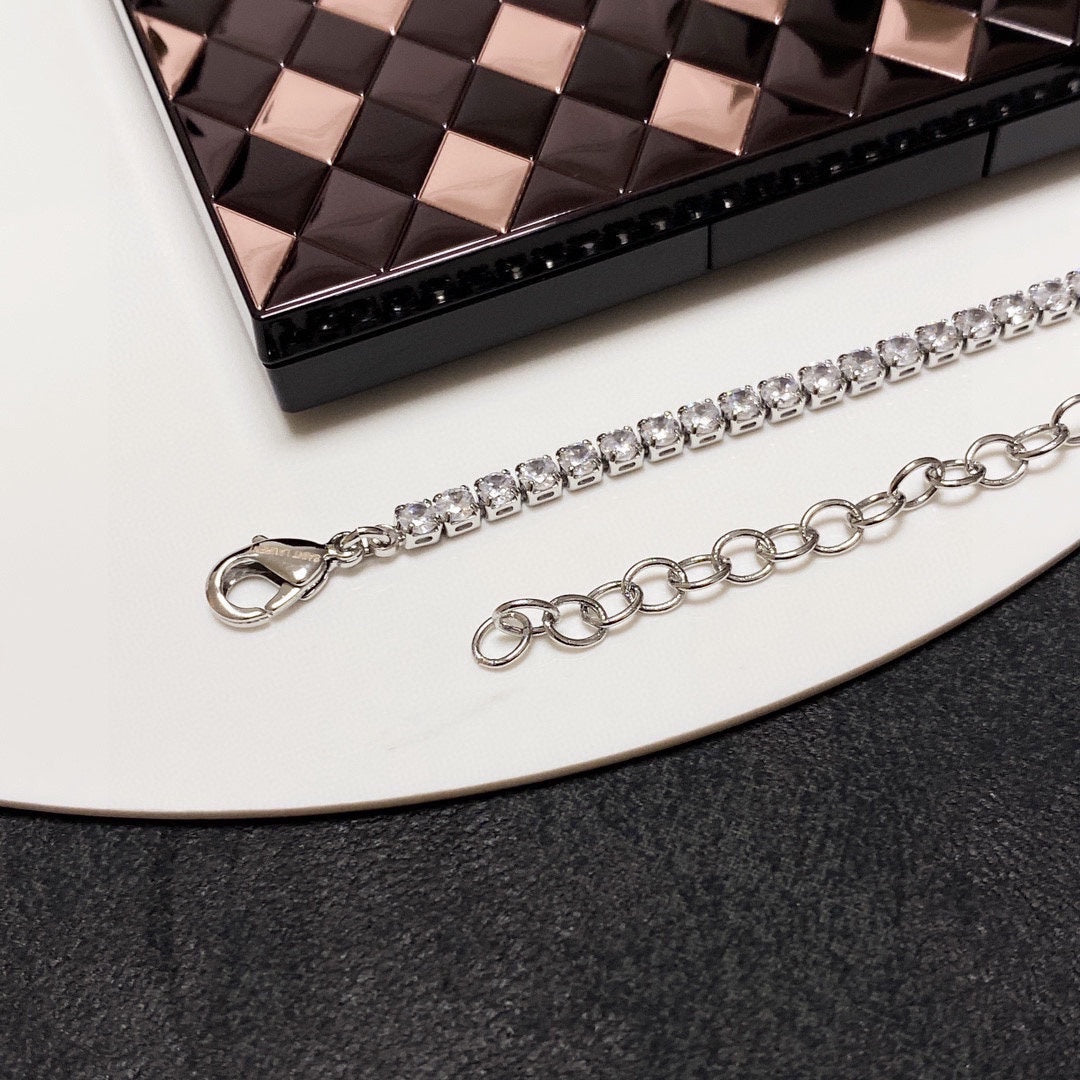 18K Saint Laurent YSL Chain Diamond Necklace