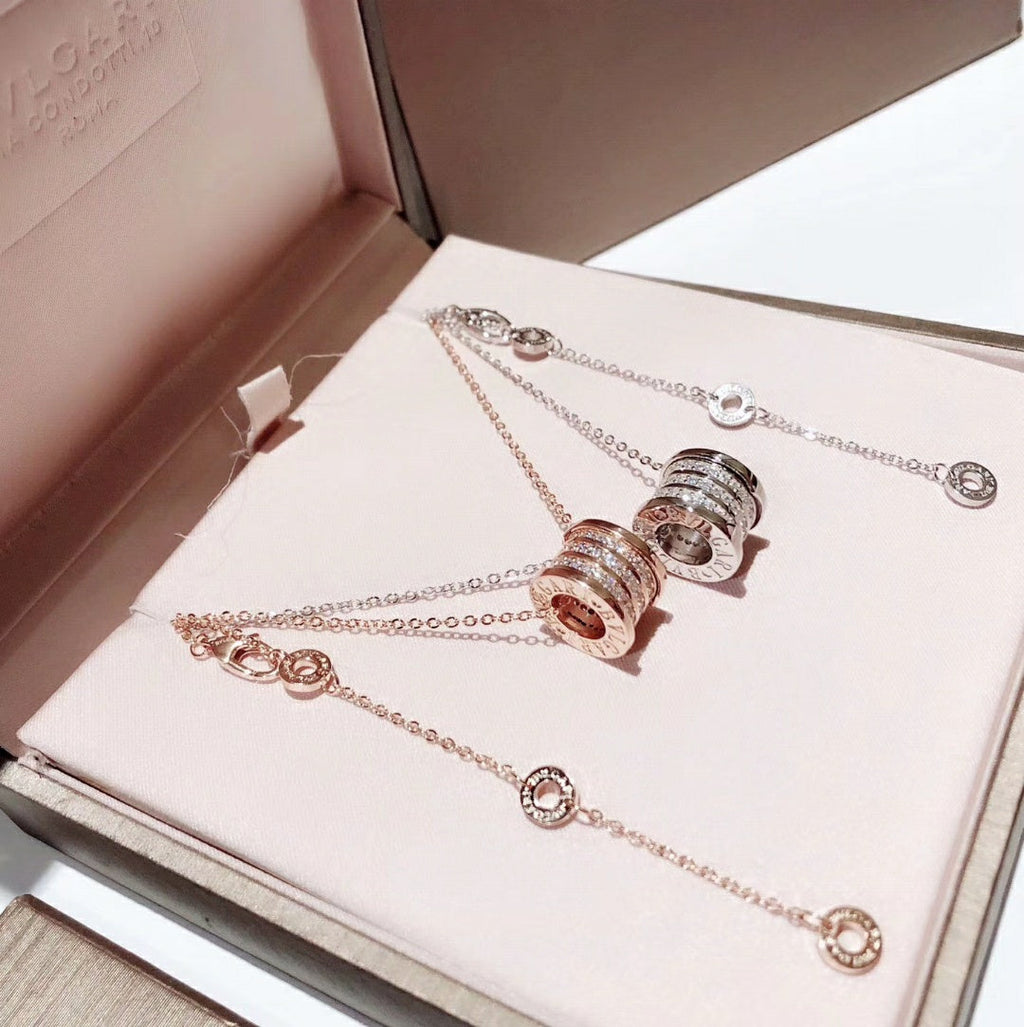 18K BVLGARI B.ZERO1 Demi-Pave Diamonds Necklace