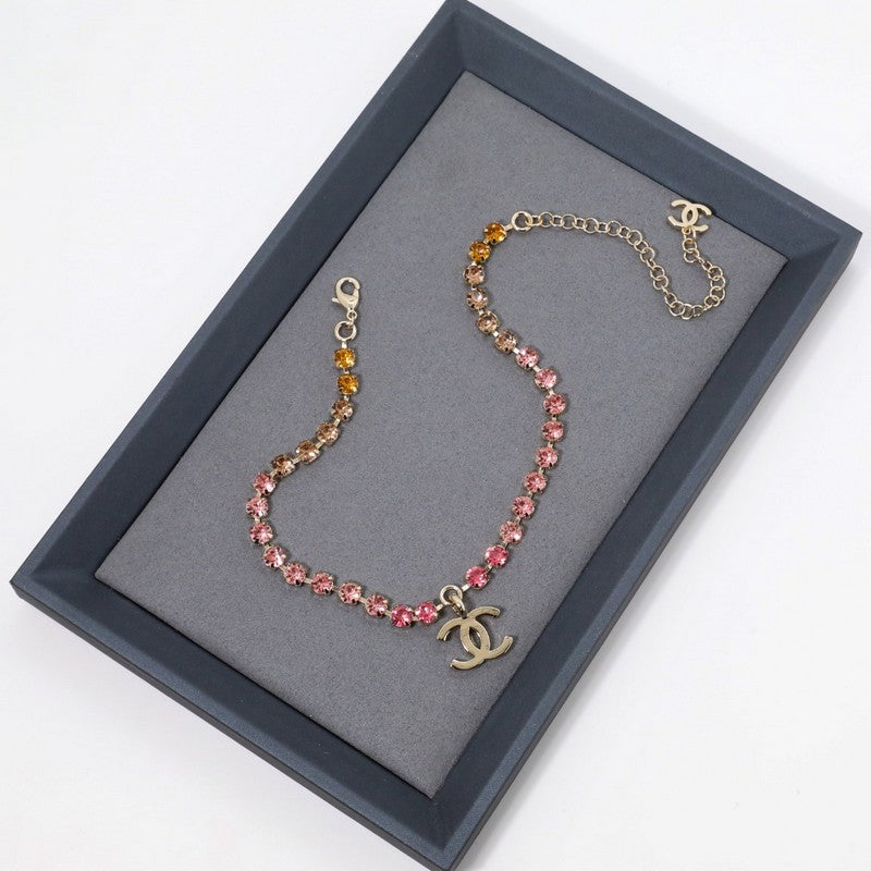 18K Chanel Pink Crystal Necklace