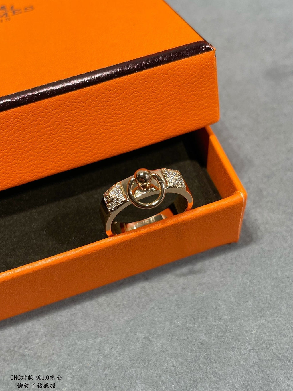 18K Collier De Chien Lock Diamonds Hermès Ring