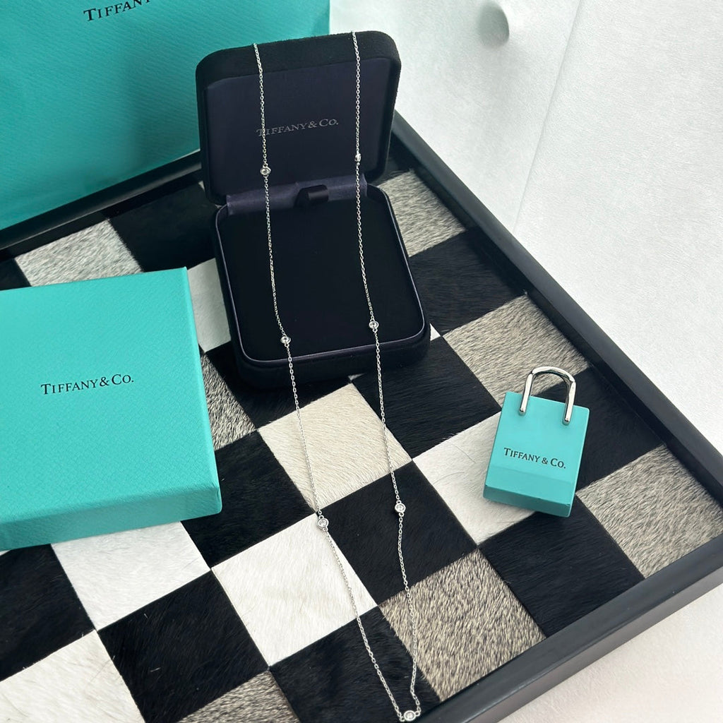 18K Tiffany & Co. Elsa Peretti Diamonds By The Yard Necklace