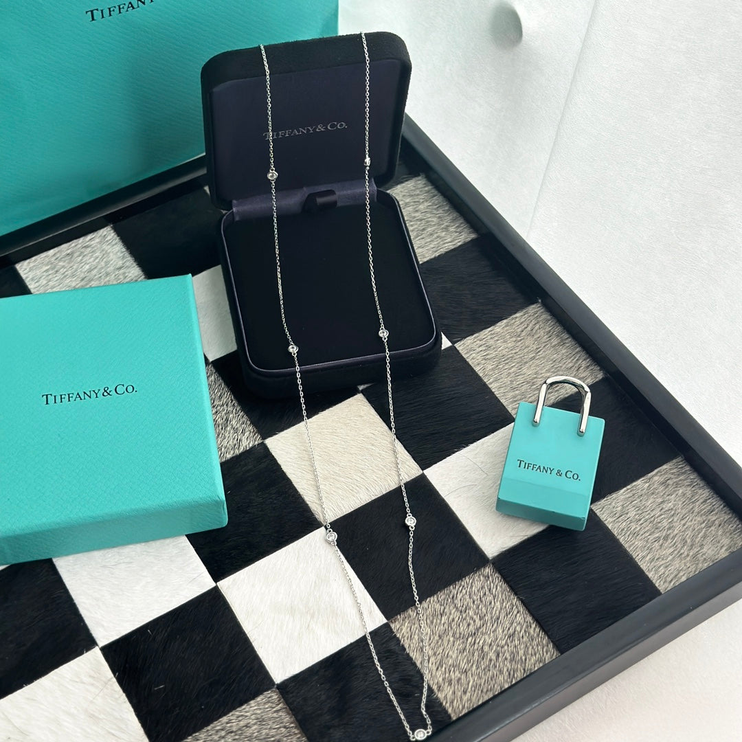 18K Tiffany & Co. Elsa Peretti Diamonds By The Yard Necklace