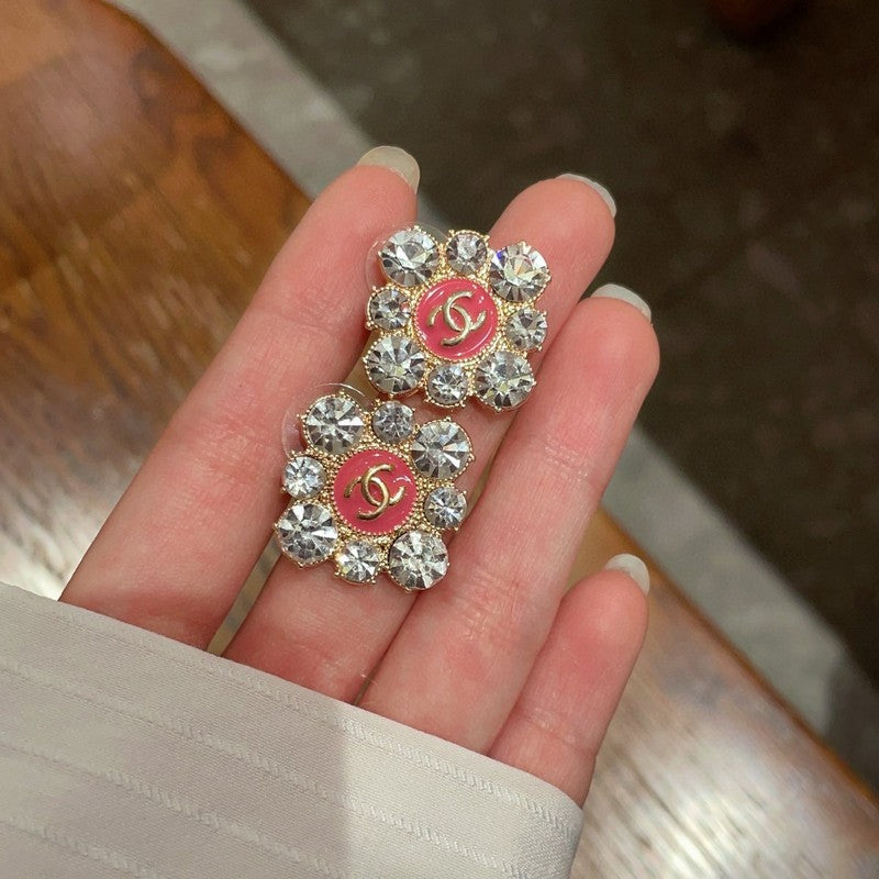 18K Chanel Color Flower Diamond Earrings