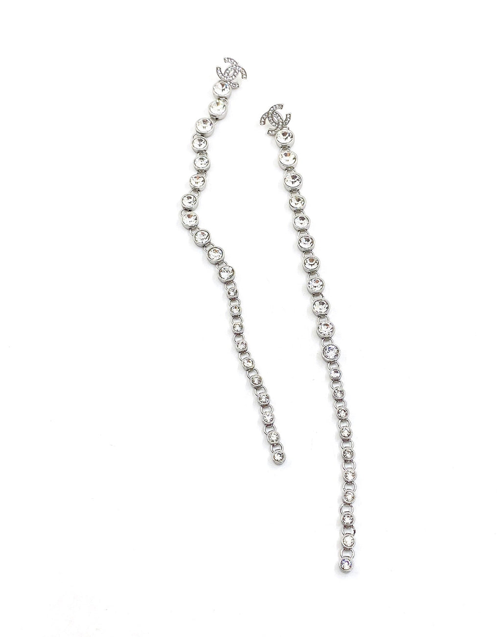 18K Chanel Long Crystals Earrings