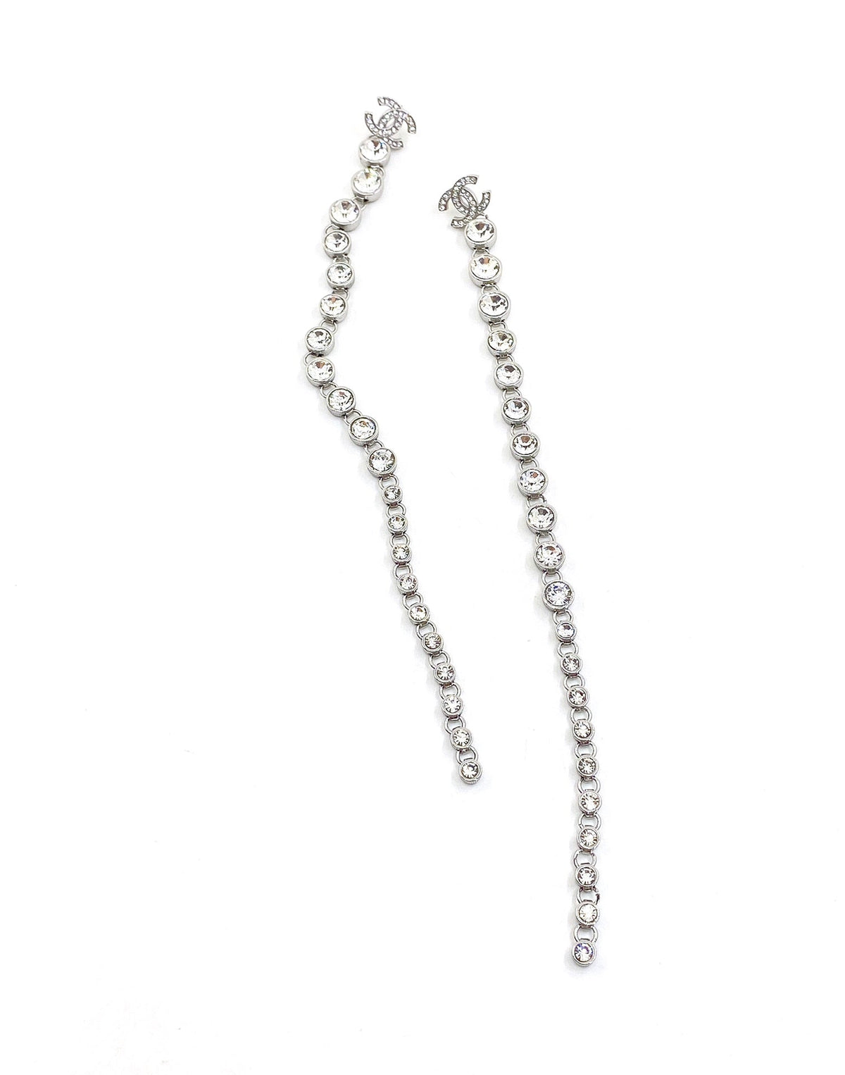 18K Chanel Long Crystals Earrings