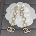 18K Chanel Pearl Pendant Earrings