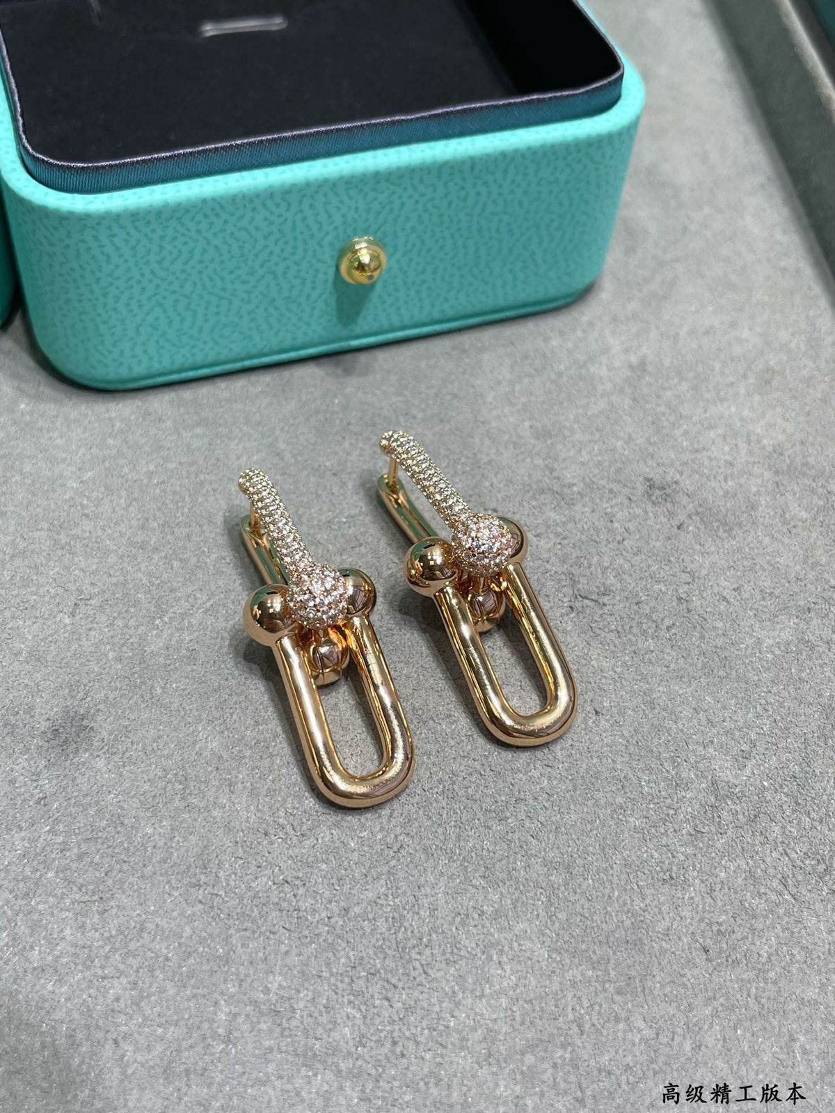 18K Tiffany & Co. HardWear Large Link Diamonds Earrings