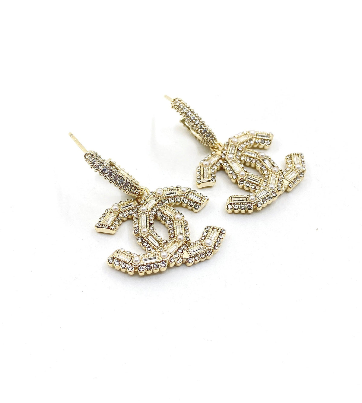 18K Chanel Crystals Earrings