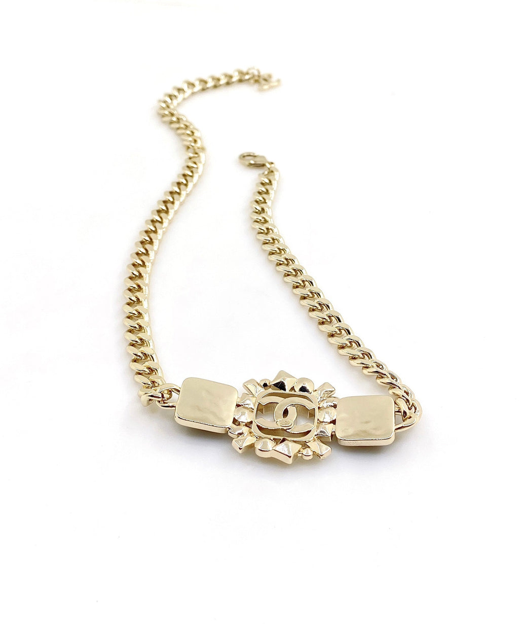 18K Chanel Black Crystals Chain Necklace