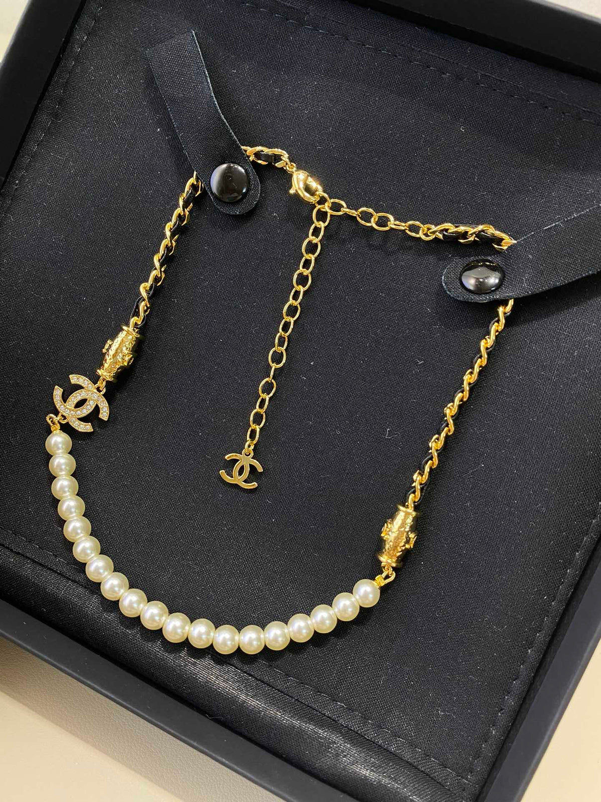 18K Chanel Pearl Chain Necklace