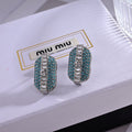 18K Miu Miu Green Crystals Earrings