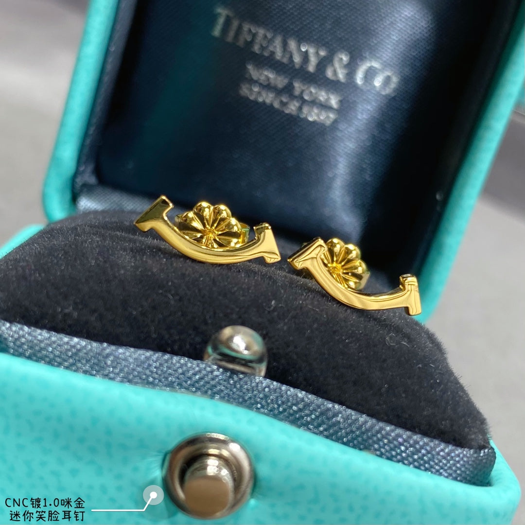18K Tiffany & Co. Smile Yellow Gold Earrings