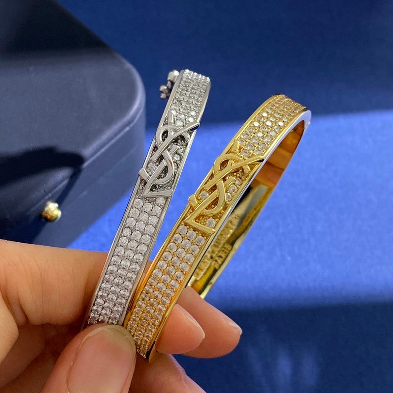 18K Saint Laurent YSL Diamond Bracelet