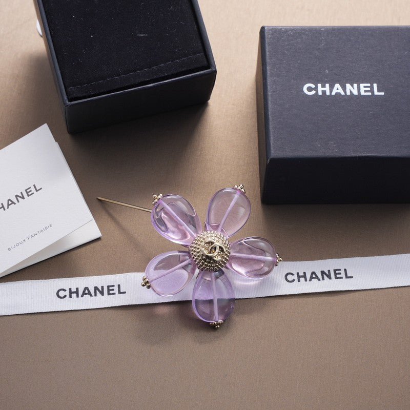 18K Chanel Pink & Purple Brooch