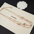 18K Chanel Pink Pearl Long Necklace