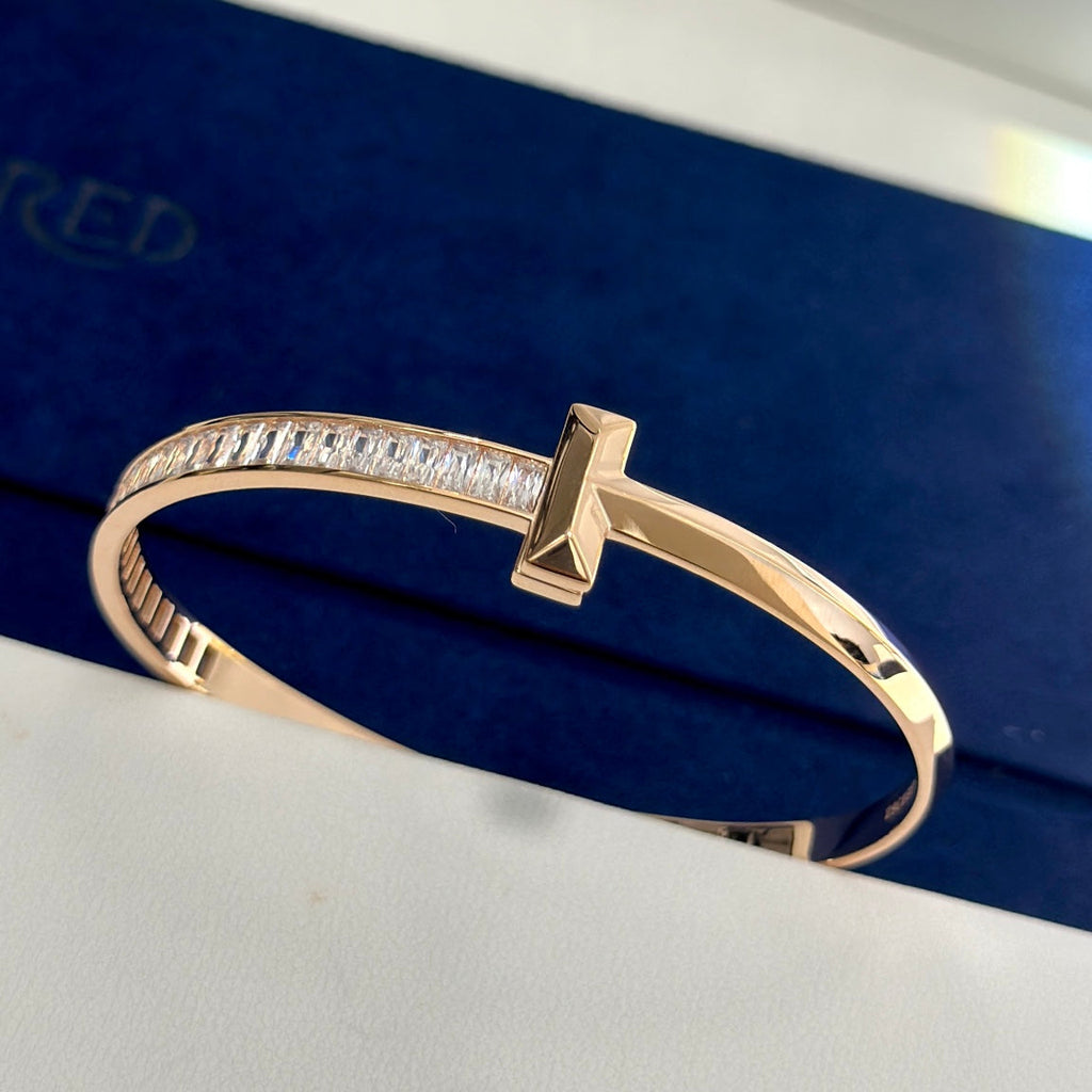 18K Tiffany & Co. T1 Wide Diamond Hinged Bracelet