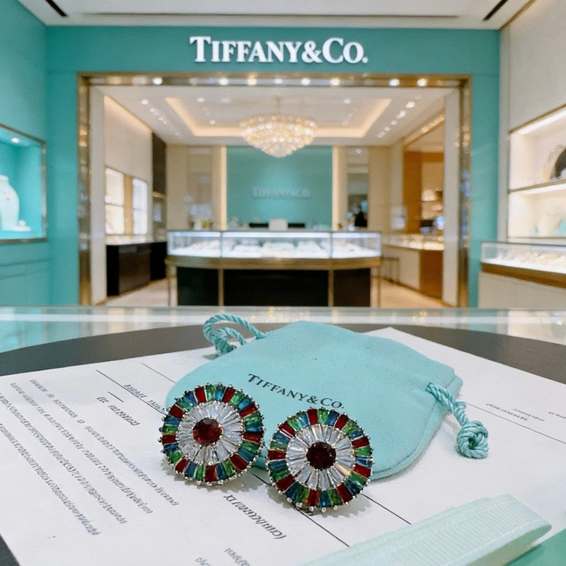 18K Tiffany & Co. Color Crystal Earrings