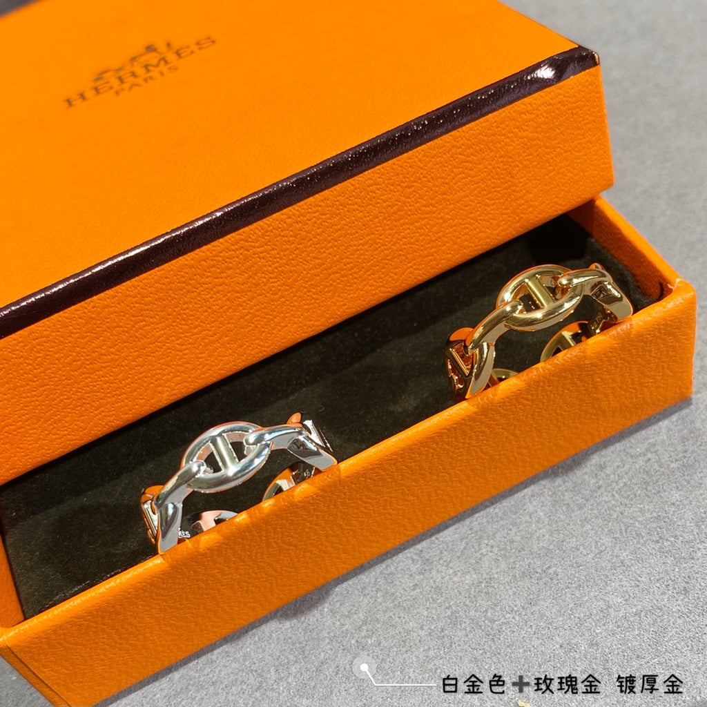 18K Chaine D'Ancre Enchainee Hermès Ring