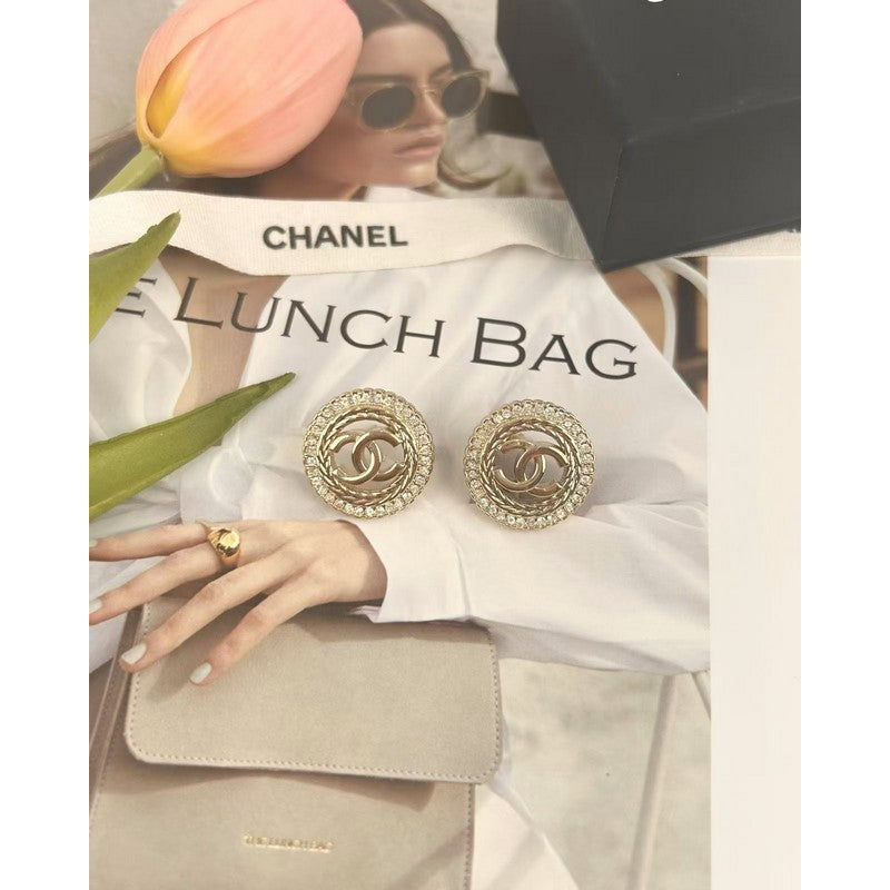 18K Chanel Classic Diamond Earrings
